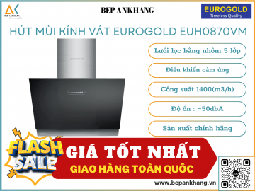 Máy hút mùi kính vát, mặt kính đen Eurogolg EUH0870VM